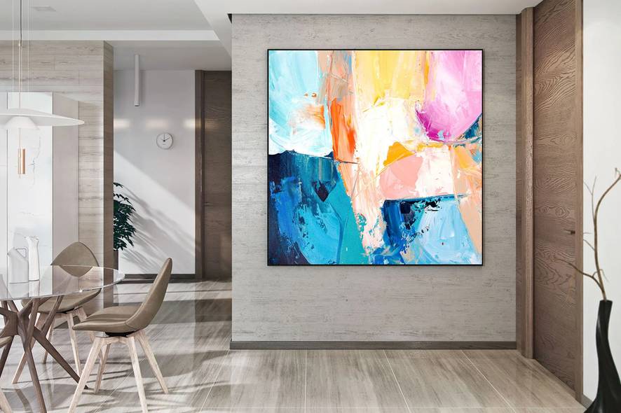 Contemporary Original Abstract White Abstract Canvas Artwork JP6X2